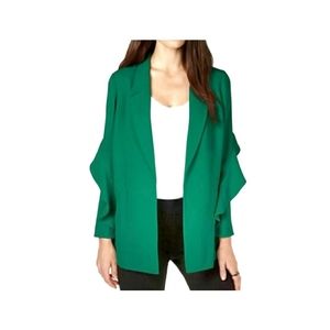 Women Plus Ruffled long Boyfriend Blazer